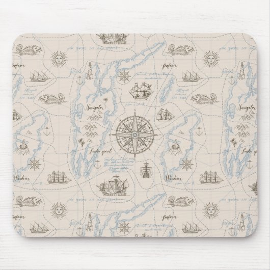 oceaan plattegrond muismat (Voorkant)