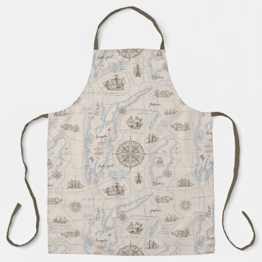 oceaan plattegrond schort (Voorkant)