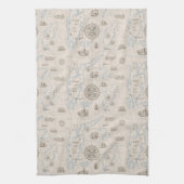  oceaan plattegrond theedoek (Verticaal)