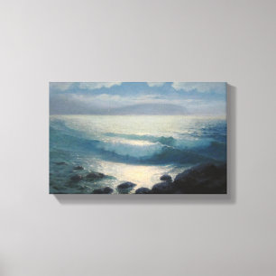 Oceaan, rots canvas schilderij. afdruk