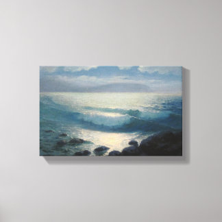 Oceaan, rots canvas schilderij. afdruk