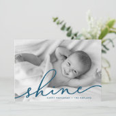 Oceaan | Shine Script Hanukkah-foto Feestdagenkaart (Staand voorkant)