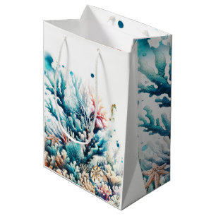 Oceaan Splash Zee Koraal Aquarel Sweet 16 Medium Cadeauzakje