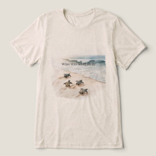 Oceaan Strand Kust Zeeschildpadden Tri-Blend Shirt