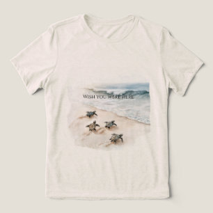 Oceaan Strand Kust Zeeschildpadden Tri-Blend Shirt