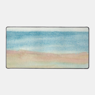 Oceaan strand zand nevelige lucht aquarel zeelands bureaumat