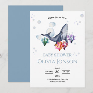 Oceaan Thema Baby Shower Uitnodiging