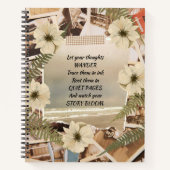  oceaan Uitzicht geperste bloem Notitieboek (Voorkant)