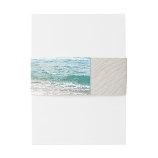 Oceaan Zand en Branding met citaat Uitnodigingen Wikkel (Achterkant Voorbeeld)