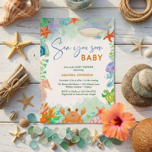 Oceaan Zee tot Zomer Baby Borrel Kaart