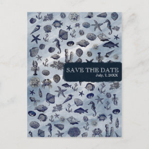 Oceaan Zeeleven Nautilus Schelpen SAVE THE DATE Aankondigingskaart