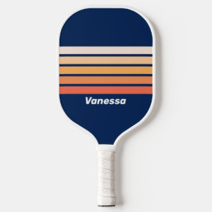 Oceaan Zon Val Over Strepen met Naam Pickleball Paddle