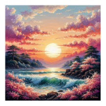 🌅 Oceaan Zonsondergang Decor Voor Kustkamer Verni