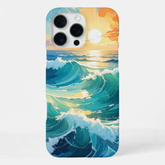 Oceaan Zonsondergang Golven Hoestel | Kust Kunst iPhone 16 Pro Max Hoesje