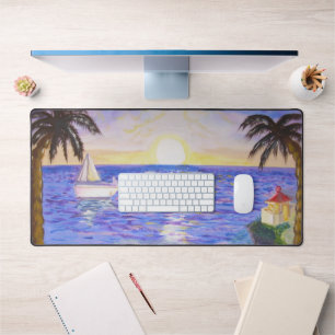Oceaan Zonsopgang Kunstschilderij Afbeelding Bureaumat