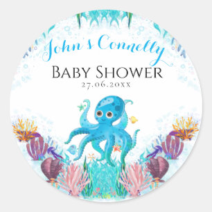  oceaanbaby Octopus kleurrijke Klassieke Ronde Ronde Sticker