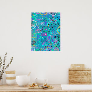 Oceaanbellen: Maximalistische Kunst Poster