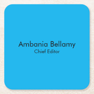 Oceaanblauw Elegant Modern Minimalistisch Vierkant Vierkante Kartonnen Onderzetter