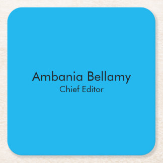 Oceaanblauw Elegant Modern Minimalistisch Vierkant Vierkante Kartonnen Onderzetter