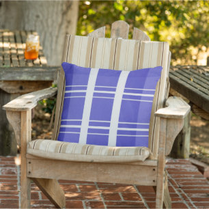 Oceaanblauw geruit buitenkussen
