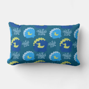 Oceaanblauw met schelpen en eendenkussens kussen