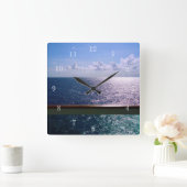 Oceaanblauw Vierkante Klok (Huis)