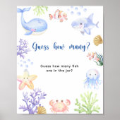 Oceaandieren - Hoeveel vissen zitten er in de pot Poster (Voorkant)