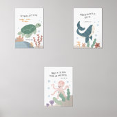 Oceaandieren kinder bijbelvers set van 3 prints (Voorkant)