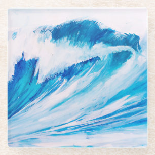 Oceaangolven: Blumarine Waterverf Beauty. Glazen Onderzetter