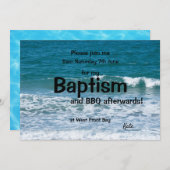 Oceaangolven Doop uitnodiging (Voorkant / Achterkant)