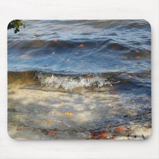 Oceaangolven en bladeren Mousepad Muismat (Voorkant)