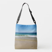 Oceaangolven en strand crossbody tas (Achterkant)