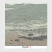 oceaangolven en strand sticker (Vel)