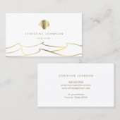 oceaangolven gouden schelp visitekaartje (Voorkant / Achterkant)