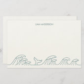 Oceaangolven kust kinder briefpapier (Voorkant / Achterkant)