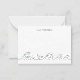 Oceaangolven kust kinder gepersonaliseerd notitiekaartje