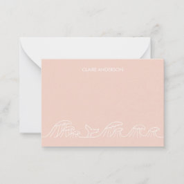 Oceaangolven kustmeisjes gepersonaliseerd notitiekaartje