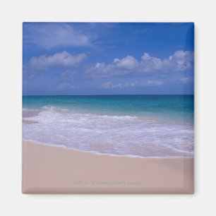 Oceaangolven schuimen op zandstrand magneet