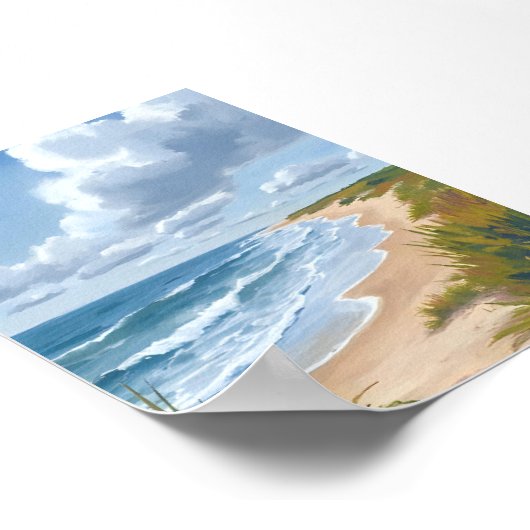 oceaangolven | Strandkust geschilderd Poster (Hoek)