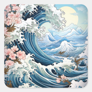 Oceaangolven Vierkante Sticker