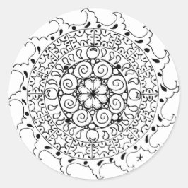 Oceaangolven zen mandala ronde sticker