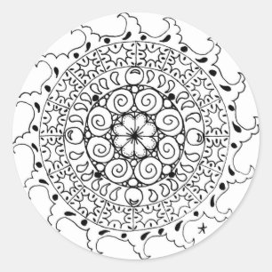 Oceaangolven zen mandala ronde sticker
