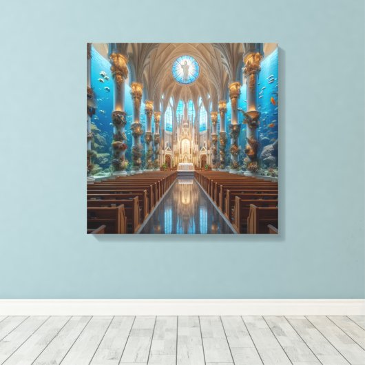 Oceaankapel Canvas Afdruk (Insitu (Houten vloer))