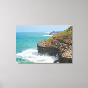 Oceaankliffen bij Kilauea Kauai Canvas Afdruk