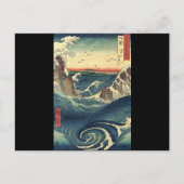 oceaanlandschap japanse ukiyo-e grote golf briefkaart (Voorkant)