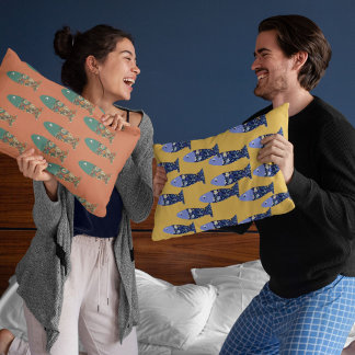 Oceaanleven, strandhuis, visliefhebber accent kussen