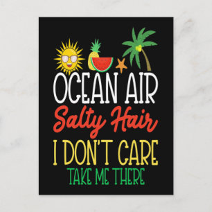 Oceaanliefhebber Oceaanlucht Zout Haar Vintage Tro Briefkaart