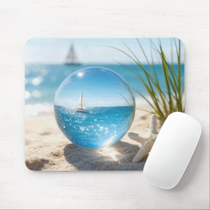 Oceaanreflectie in een lensbal muismat