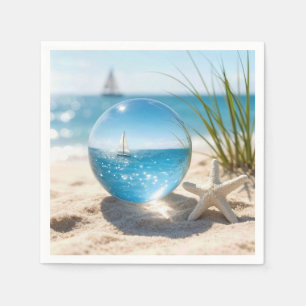 Oceaanreflectie in een lensbal servet