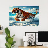 Oceaanren: de majesteit van de Bengaalse tijger Poster (Thuiskantoor)